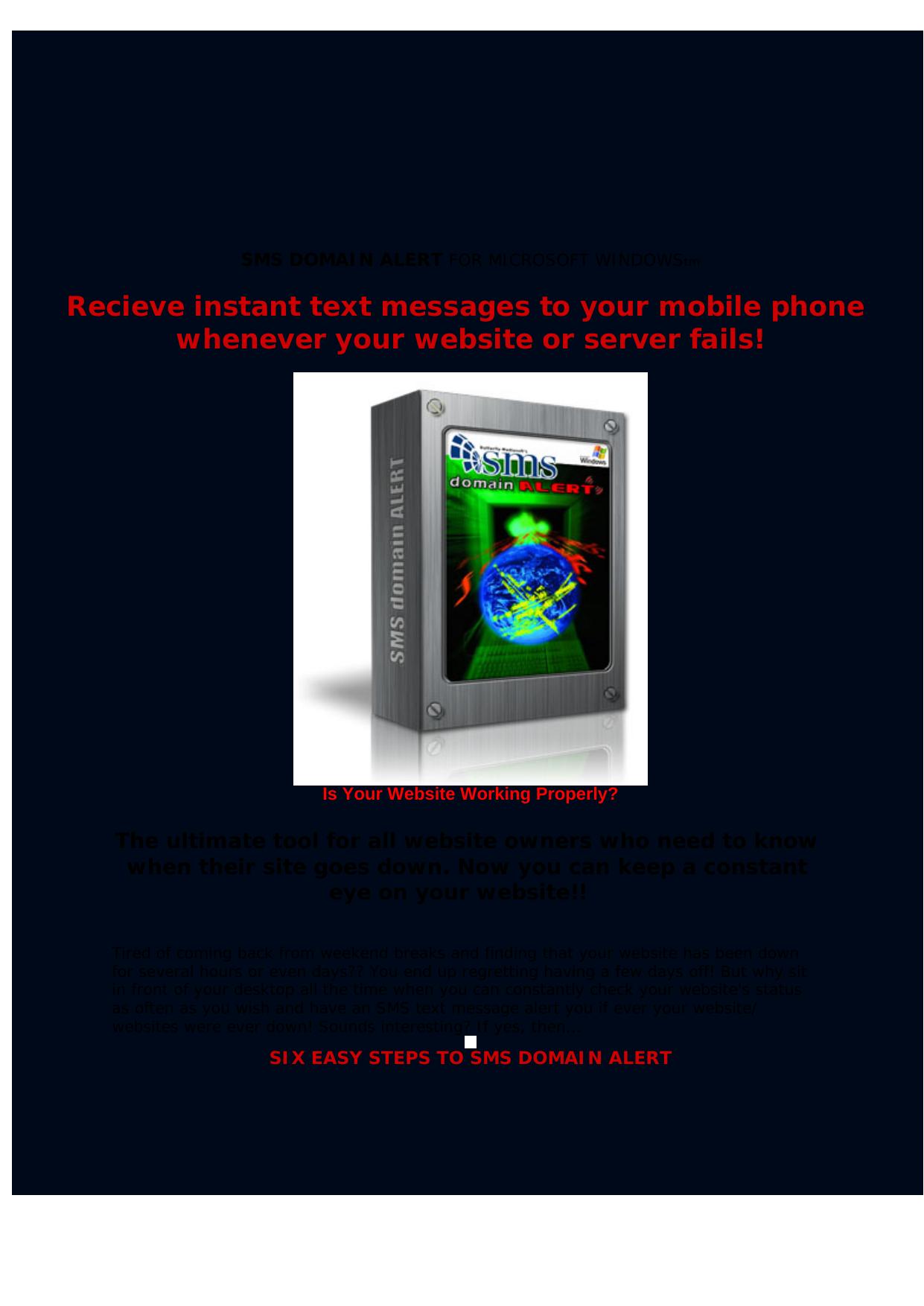 Website Monitor - Sms Domain Alert Software. by Best of Kuszter's Collection
