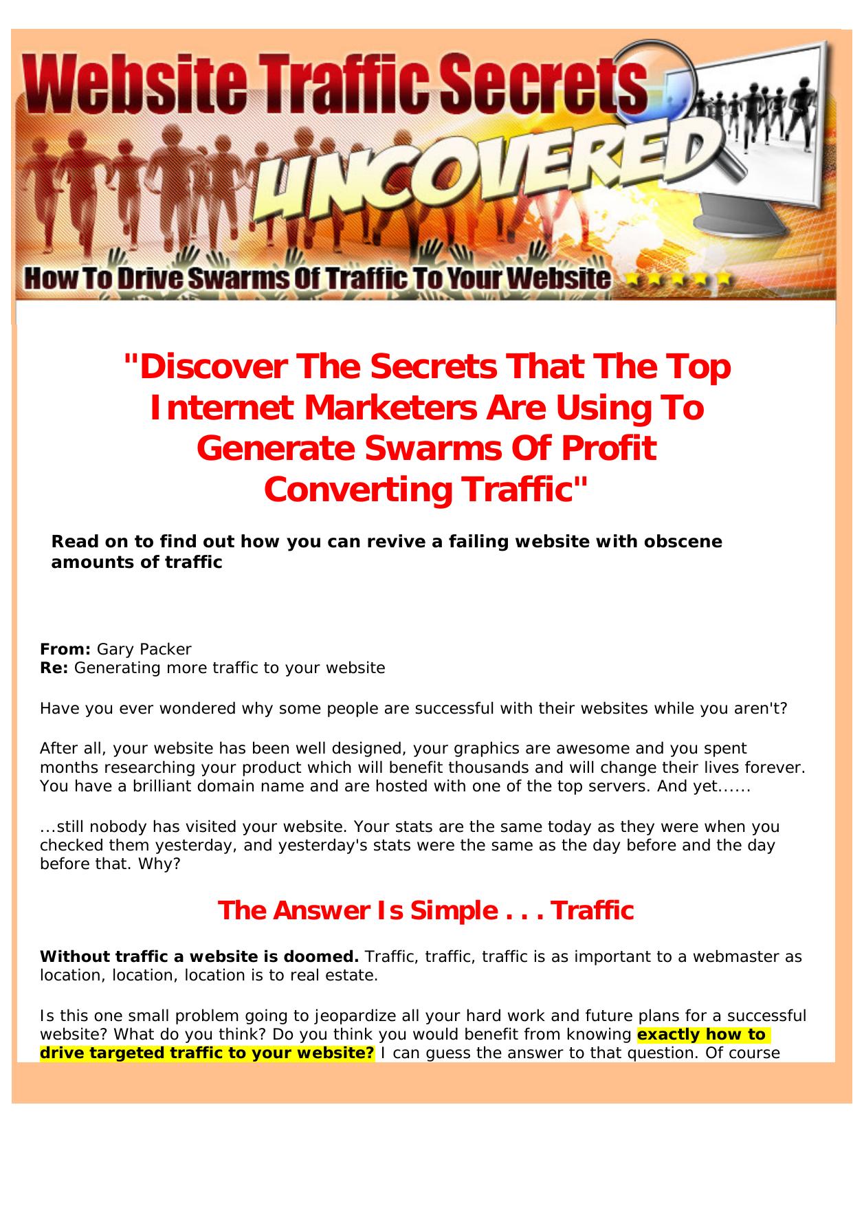 Website Traffic Secrets Uncovered. by Best of Kuszter's Collection