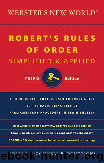 Webster's New World Robert's Rules of Order Simplified and Applied by Robert McConnell Productions