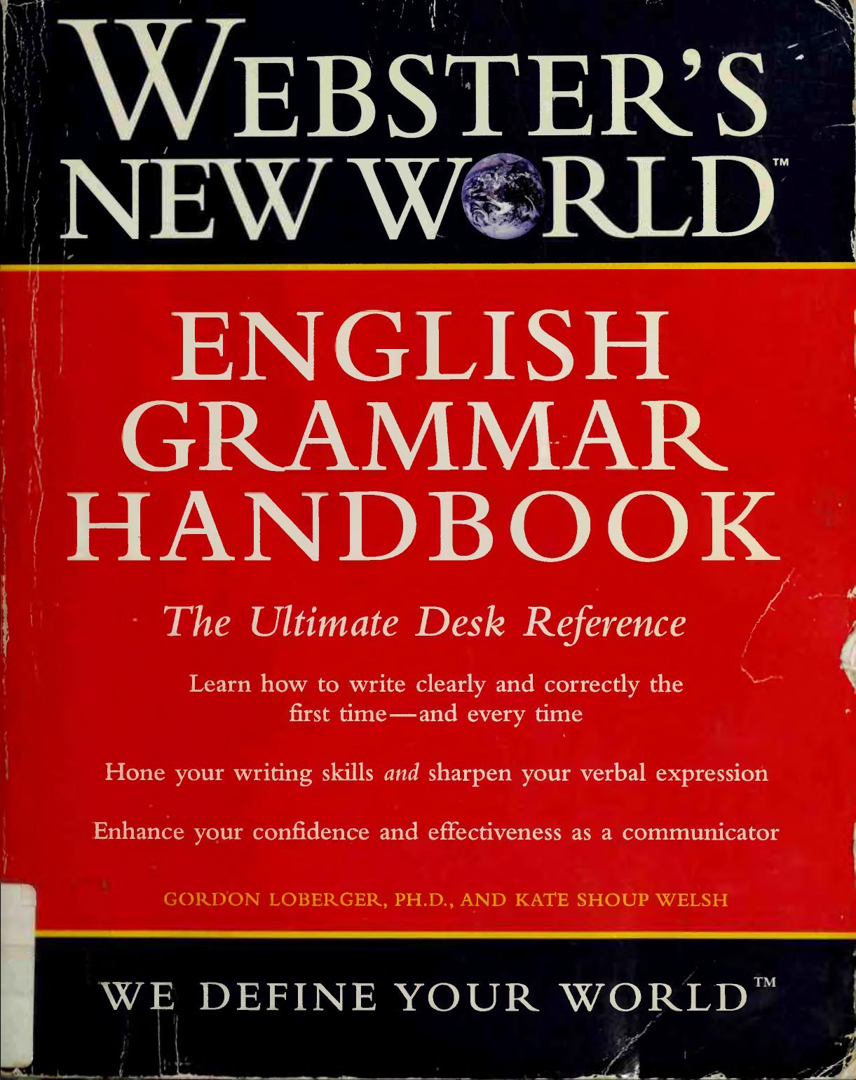 Websterâs New Worldâ¢ English Grammar Handbook by Unknown