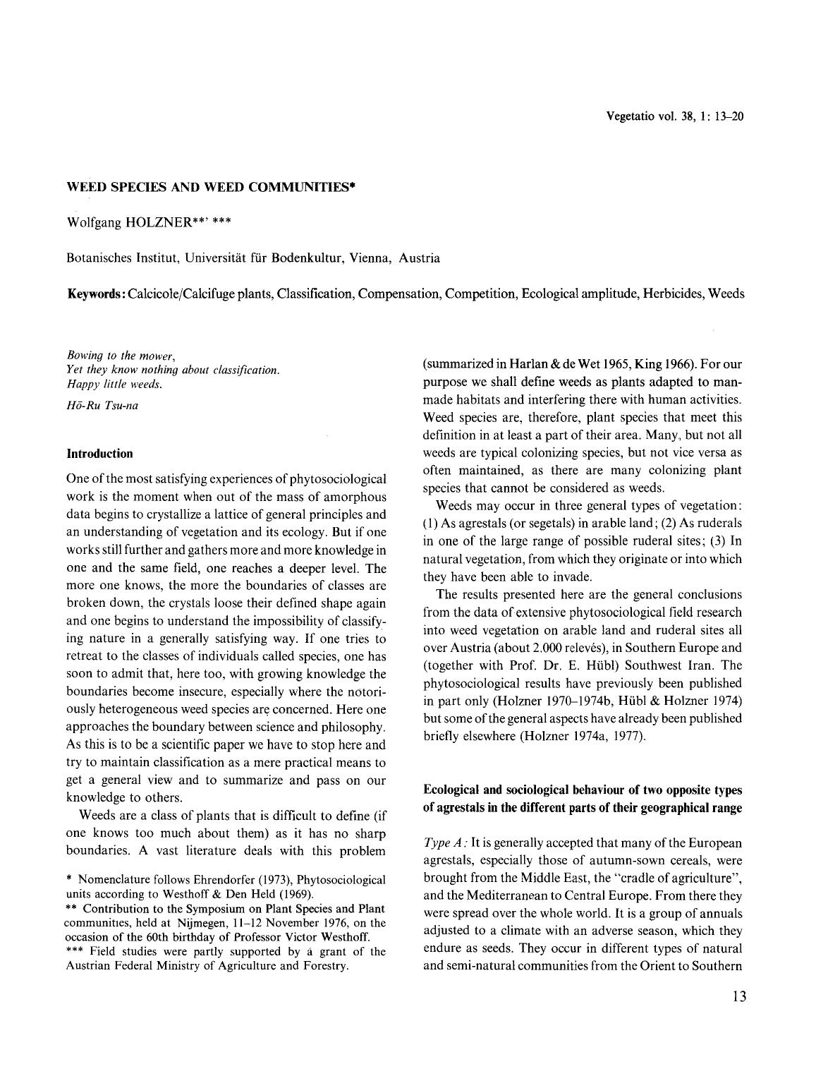Weed species and weed communities by Unknown