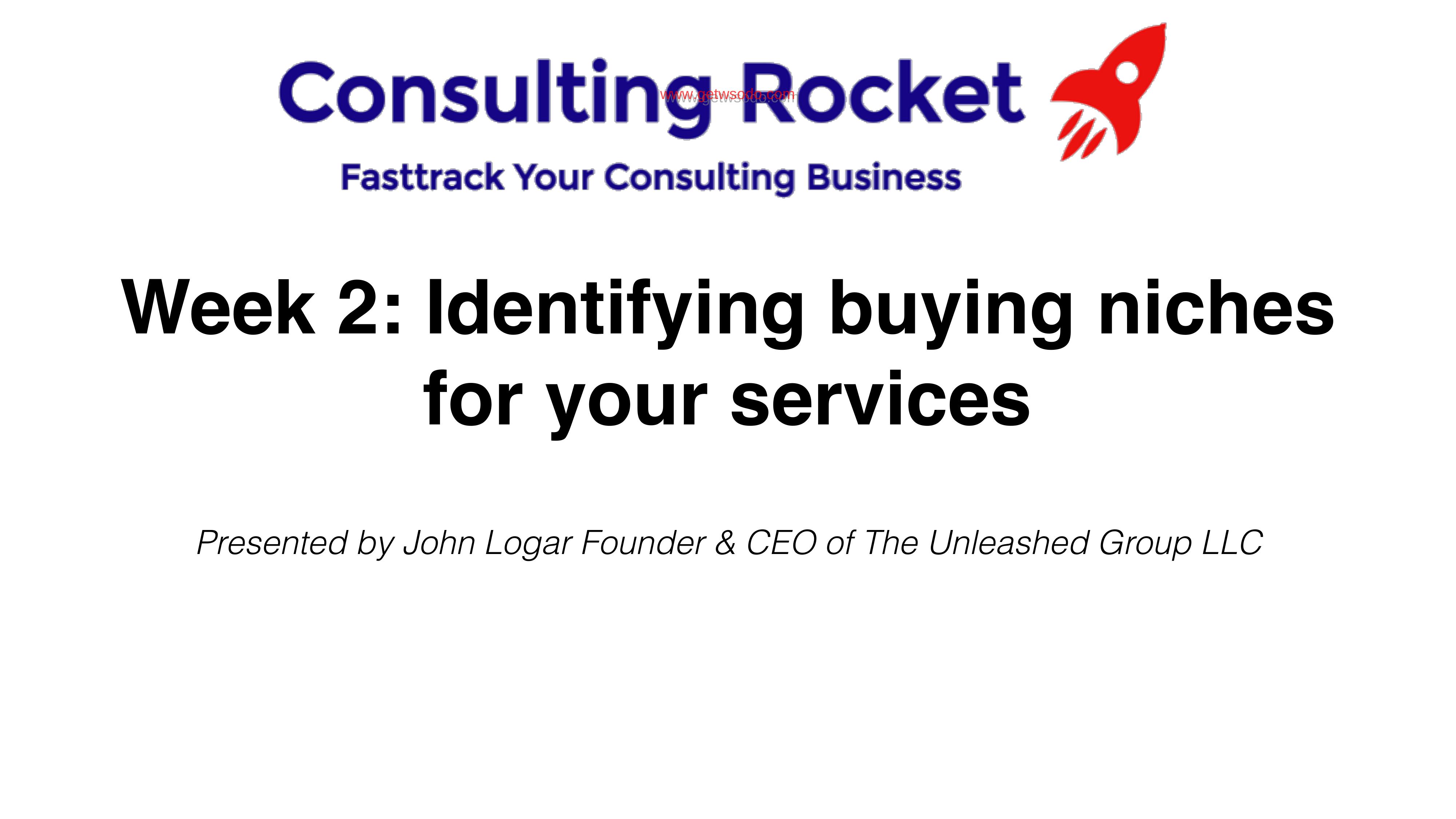 Week 2 Consulting Rocket Identifying a Niche.key by Unknown