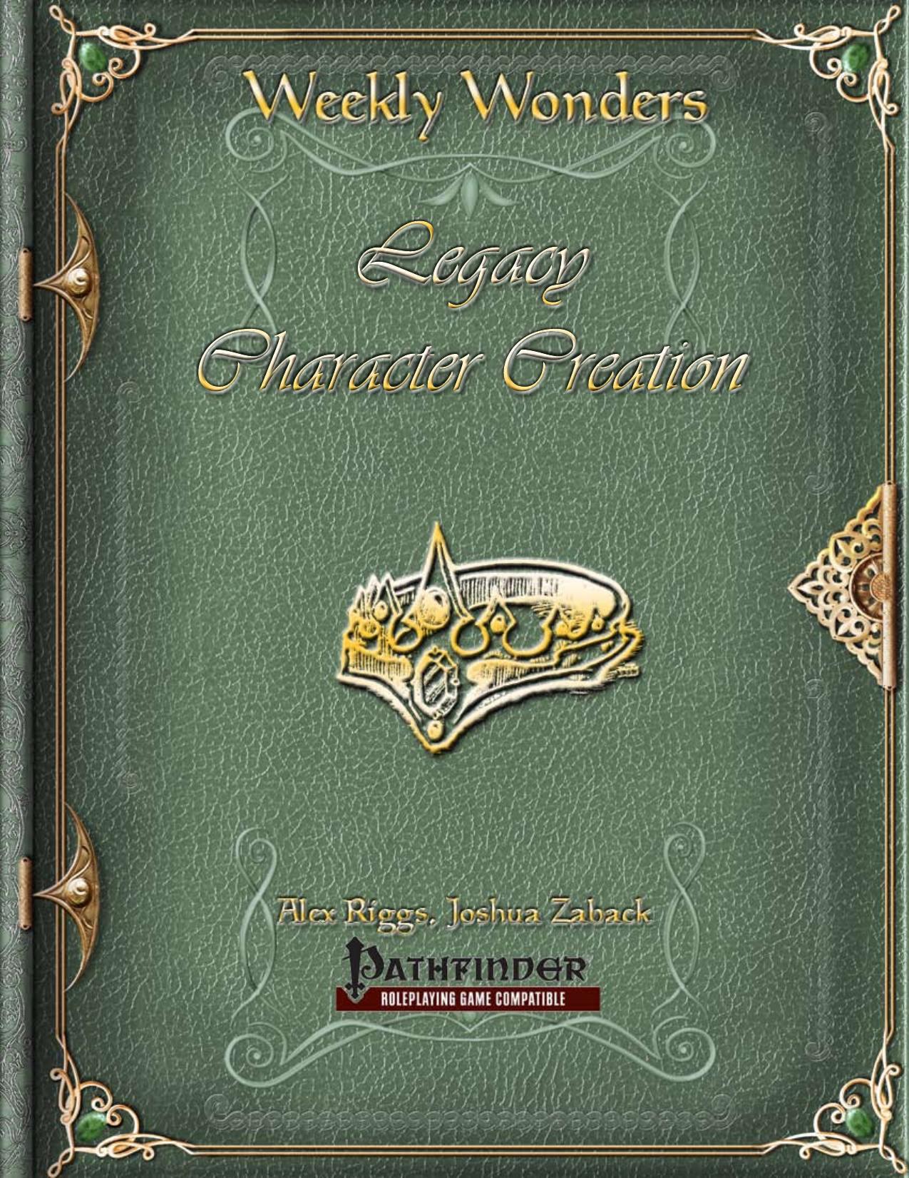 Weekly Wonders by Legacy Character Creation