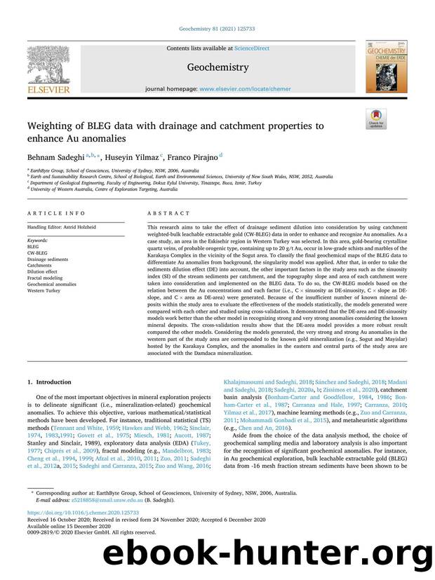 Weighting of BLEG data with drainage and catchment properties to enhance Au anomalies by Behnam Sadeghi & Huseyin Yilmaz & Franco Pirajno