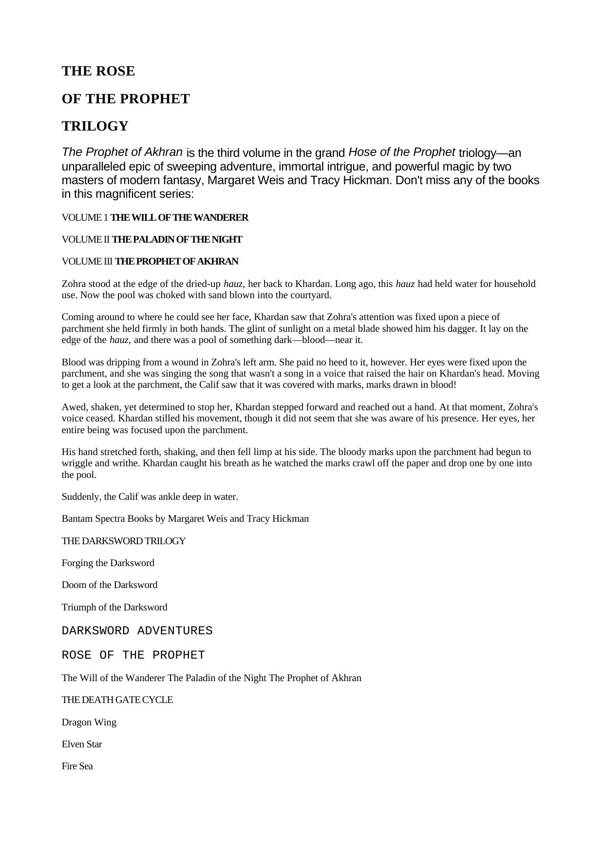 Weis, Margaret & Tracy Hickman - Rose of the Prophet 03 by Weis Margaret
