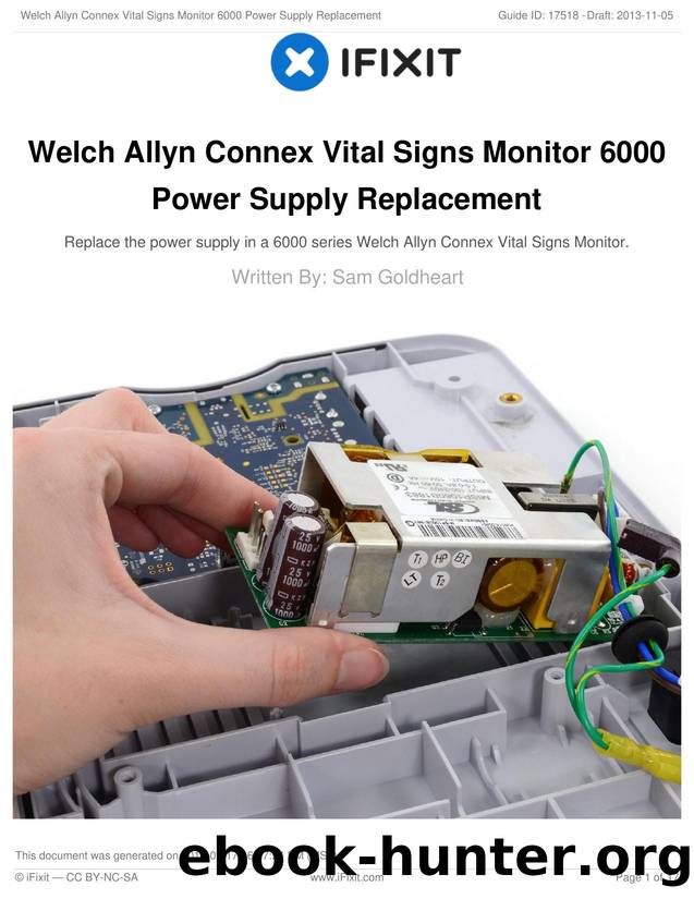 Welch Allyn Connex Vital Signs Monitor 6000 Power Supply Replacement by Unknown
