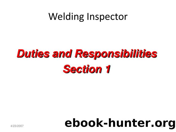 Welding Inspection by Andy Blake