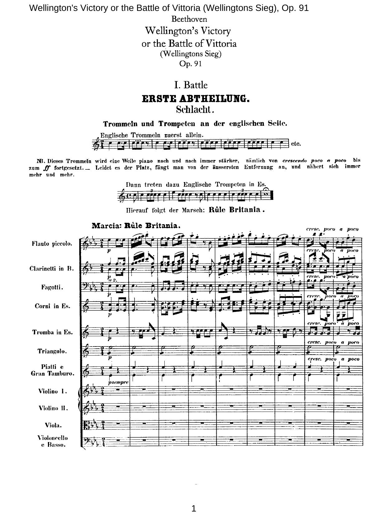 Wellington's Victory or the Battle of Vittoria (Wellingtons Sieg), Op. 91 by yuchao@www.bh2000.net