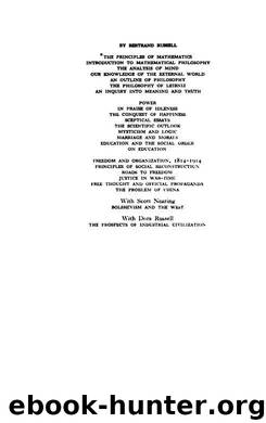 Western Philosophy by Bertrand Russell