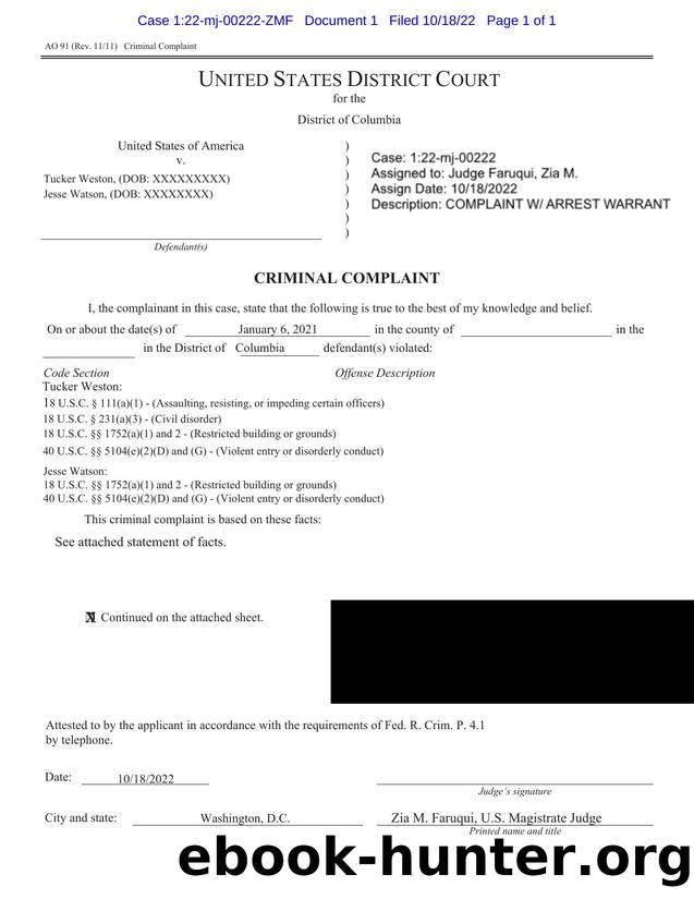 Weston & Watson Complaint Generator.pdf by McManus Christopher (USADC) & McManus & Christopher (USADC)