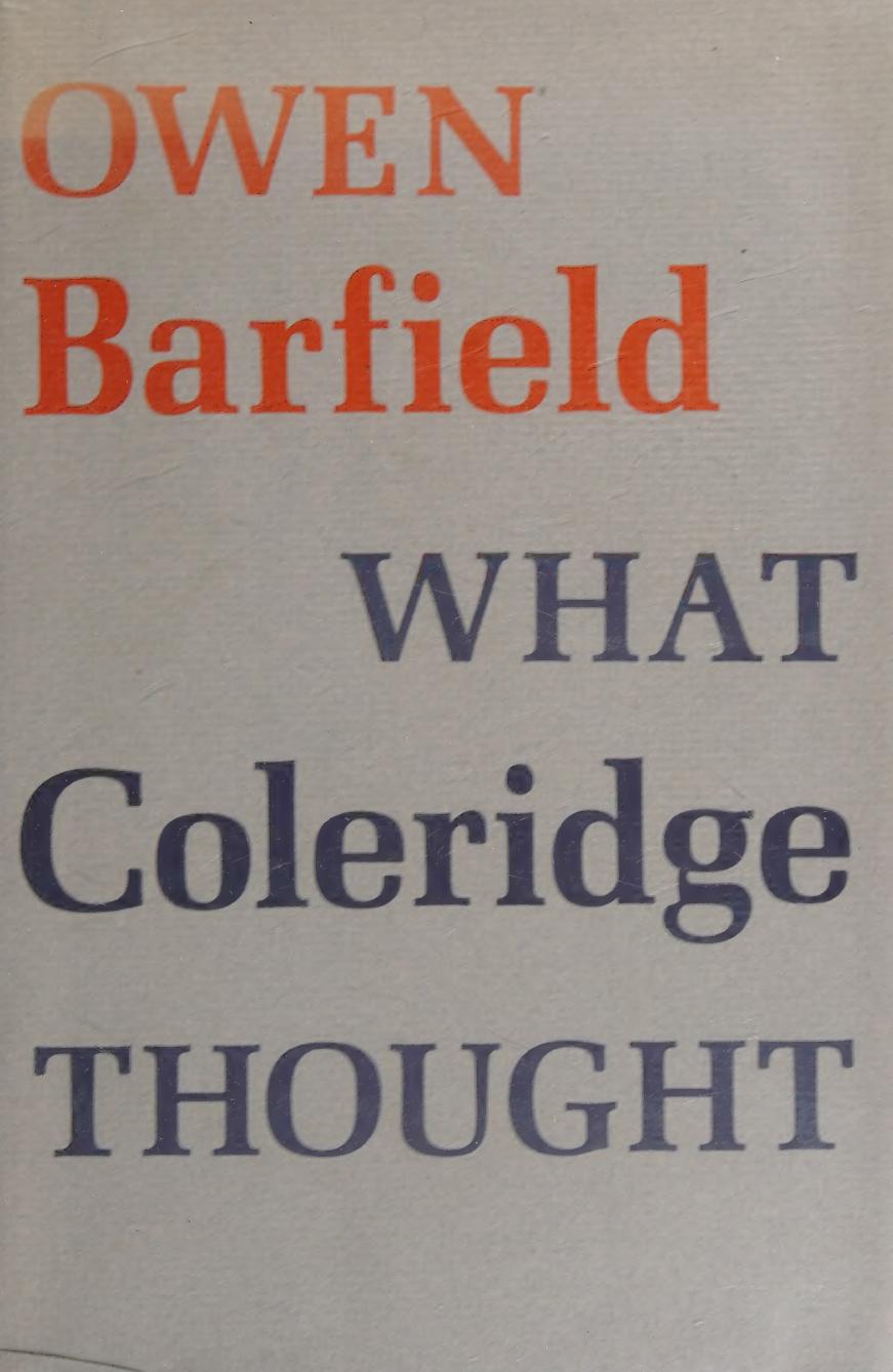 What Coleridge Thought by Owen Barfield
