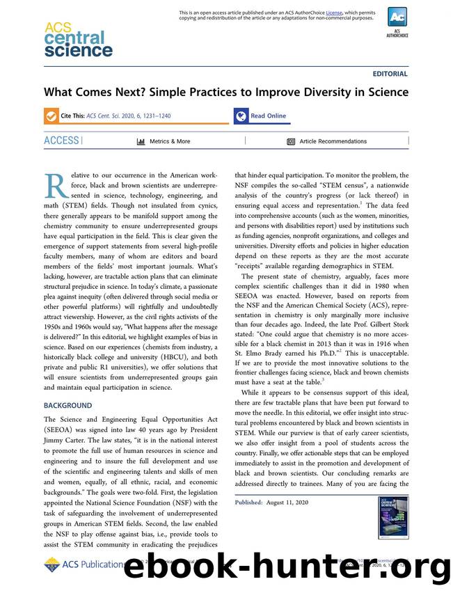 What Comes Next? Simple Practices to Improve Diversity in Science by unknow
