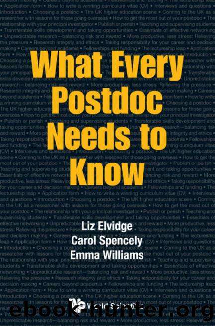 What Every Postdoc Needs to Know by Liz Elvidge Carol Spencely Emma Williams