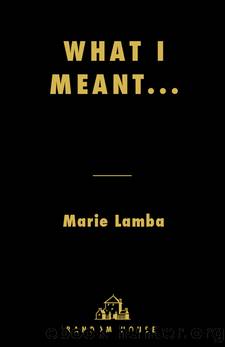 What I Meant... by Marie Lamba