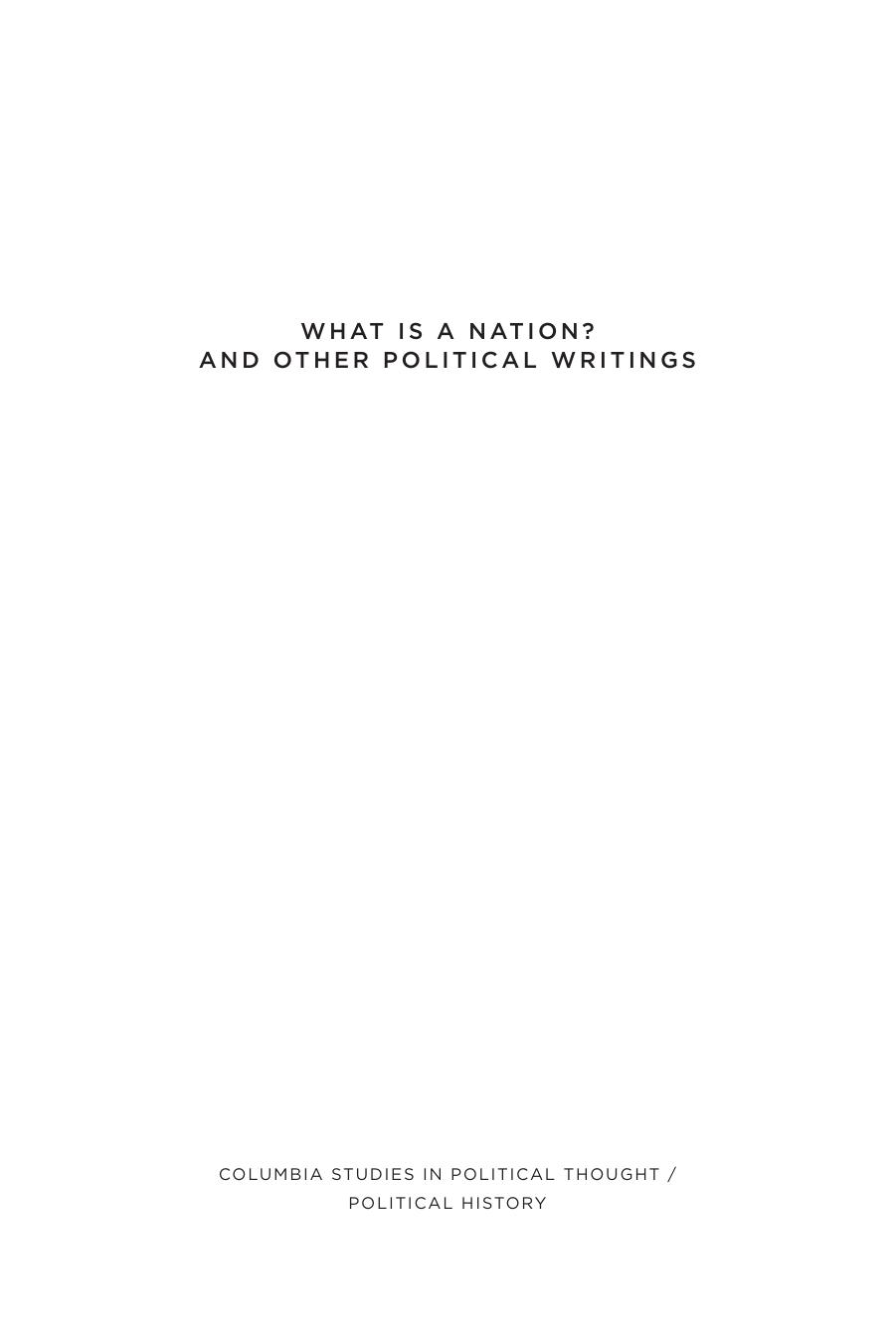 What Is a Nation? and Other Political Writings by Ernest Renan