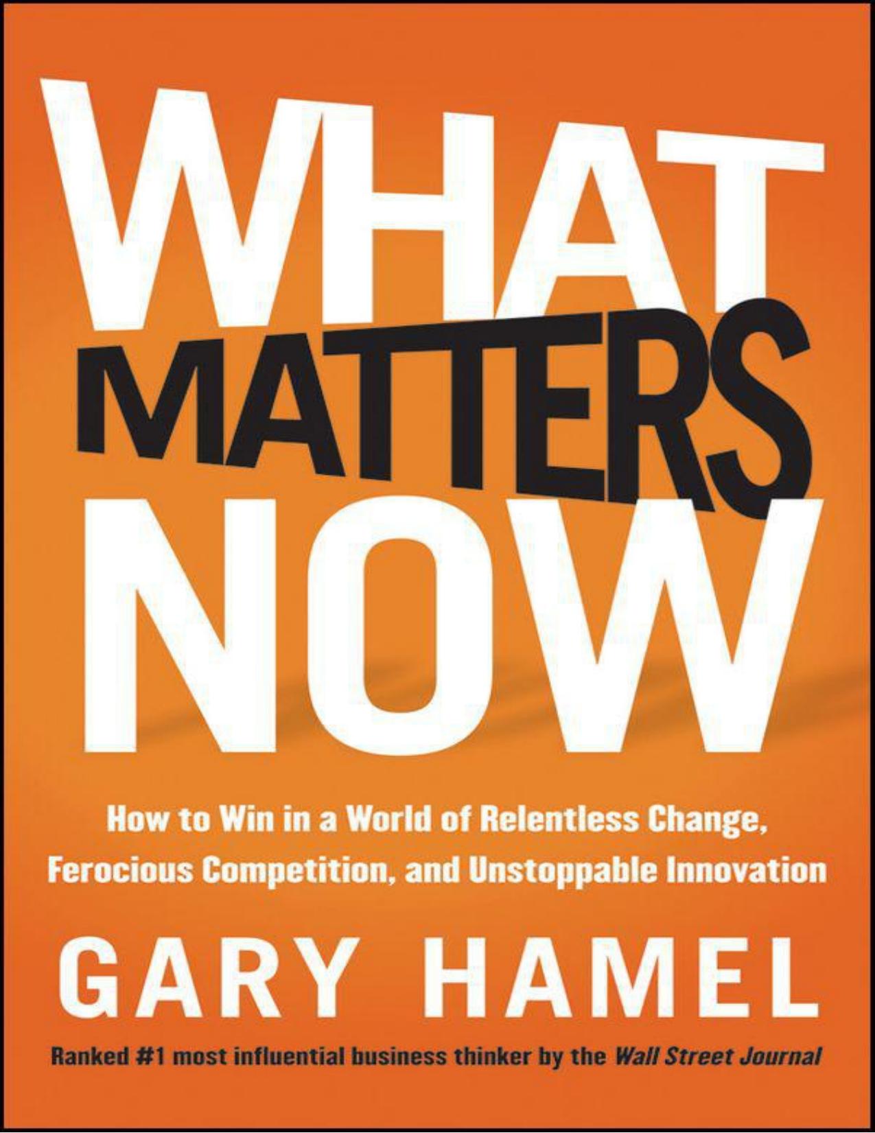 What Matters Now by Hamel Gary