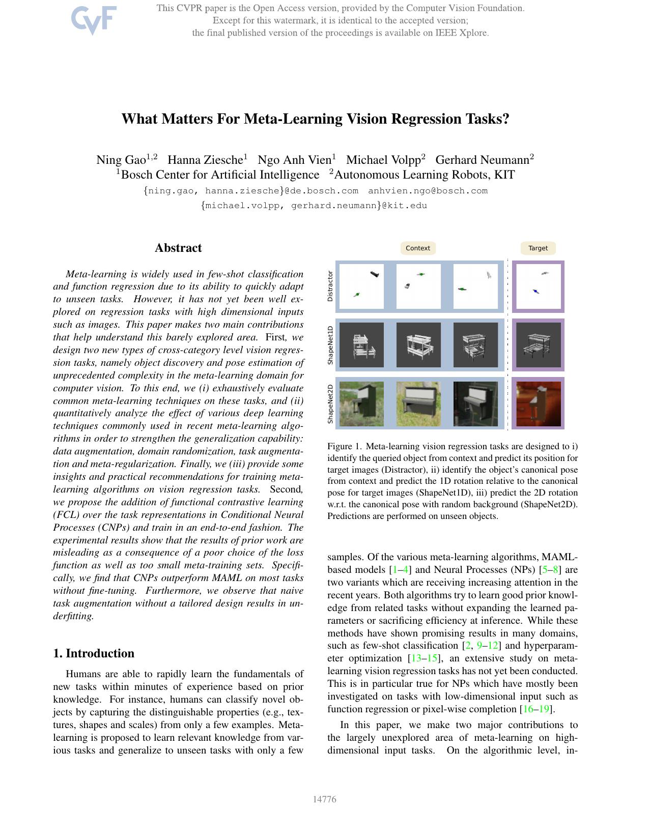 What Matters for Meta-Learning Vision Regression Tasks? by Ning Gao & Hanna Ziesche & Ngo Anh Vien & Michael Volpp & Gerhard Neumann