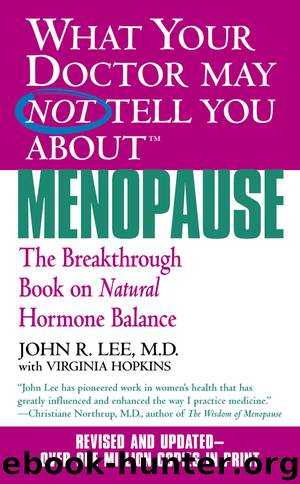 What Your Doctor May Not Tell You About(TM)--Menopause by John R. Lee & Virginia Hopkins