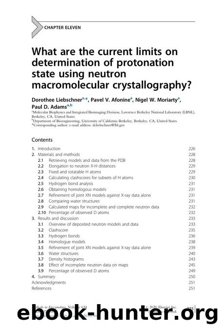 What are the current limits on determination of protonation state using neutron macromolecular crystallography? by Dorothee Liebschner & Pavel V. Afonine & Nigel W. Moriarty & Paul D. Adams