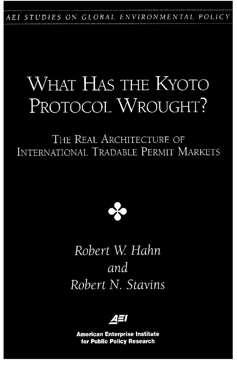 What had the Kyoto Protocol Wrought?: The Real Architecture of International Tradable Permit Markets (Aei Studies on Global Environmental Policy) by Robert W. Hahn