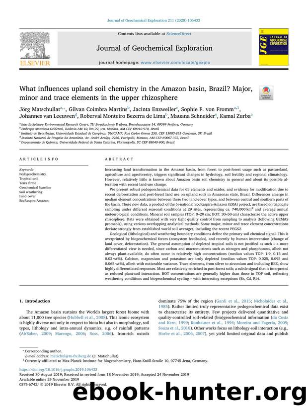 What influences upland soil chemistry in the Amazon basin, Brazil? Major, minor and trace elements in the upper rhizosphere by Jörg Matschullat