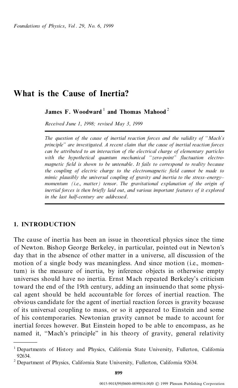 What is the Cause of Inertia? by Unknown