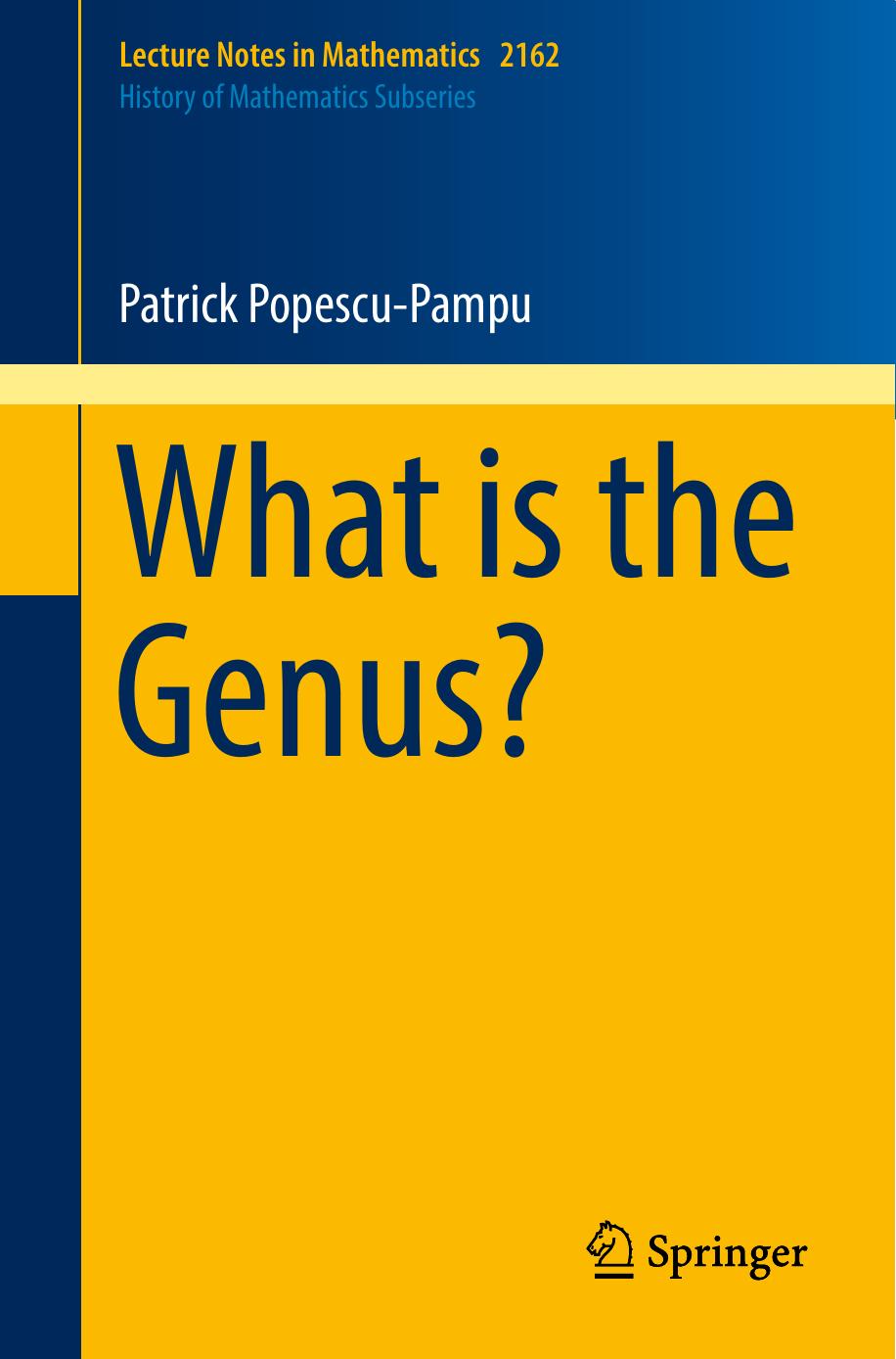 What is the Genus? by Patrick Popescu-Pampu