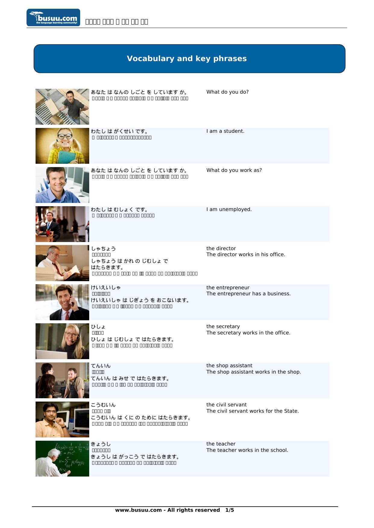 What is your job? by busuu.com
