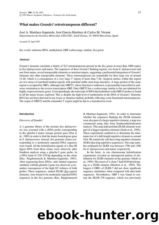 What makes Grande1 retrotransposon different? by Unknown