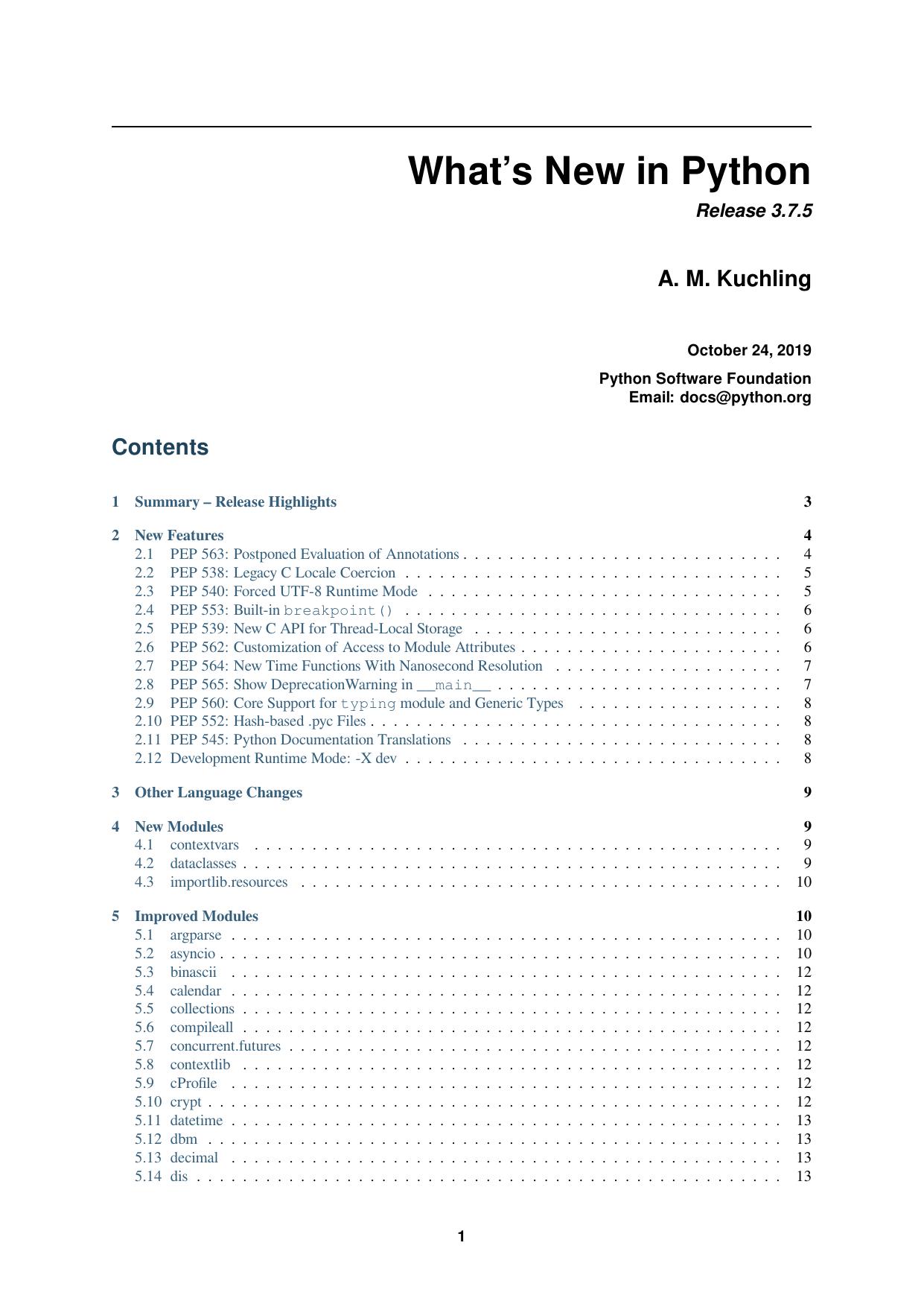 What's New in Python by A. M. Kuchling