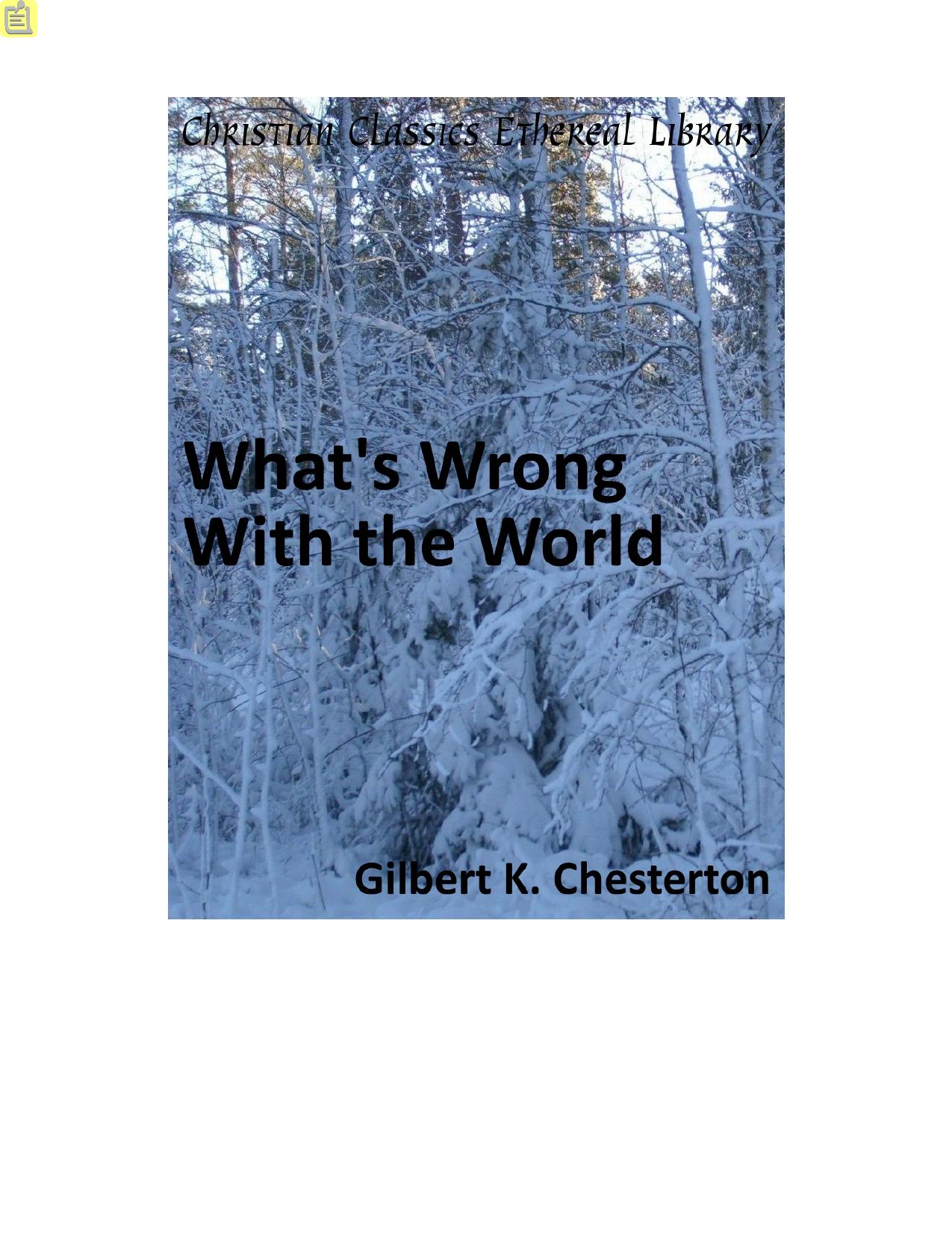 What's Wrong With the World by Gilbert K. Chesterton
