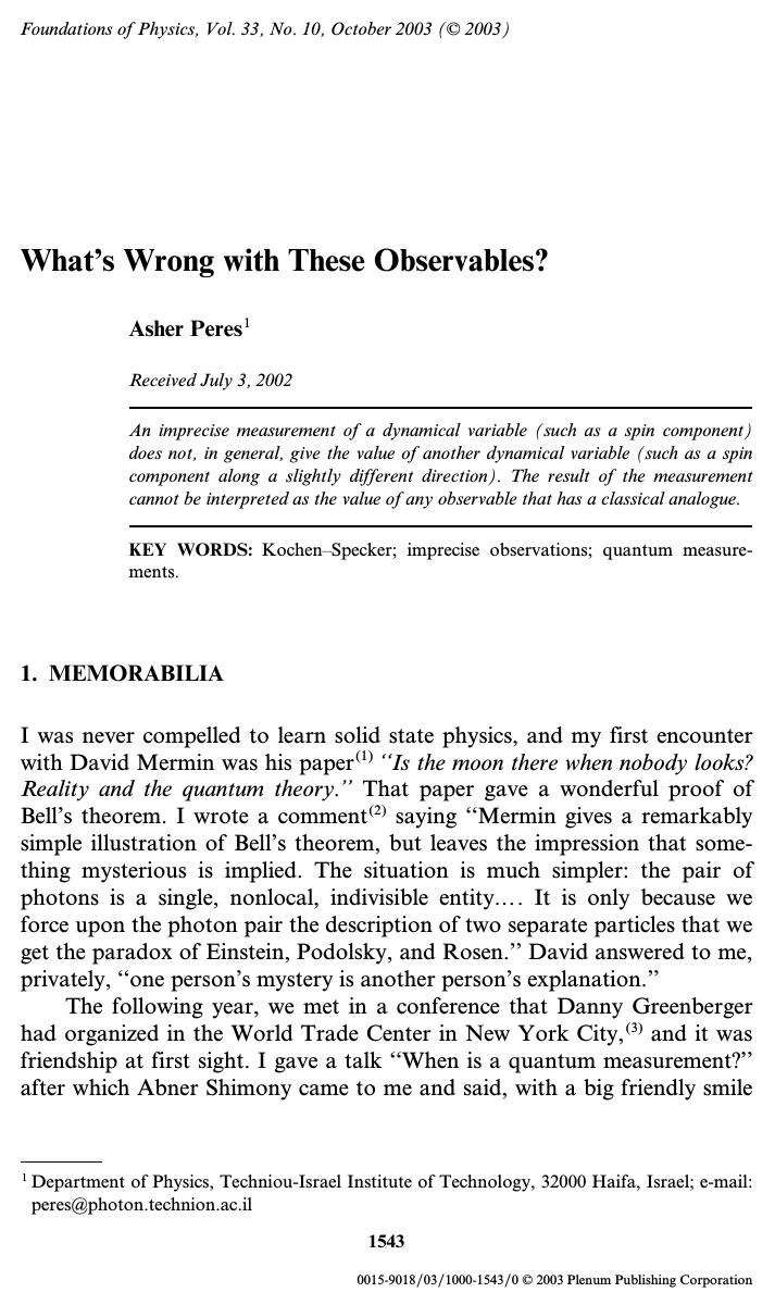 What's Wrong with These Observables? by Unknown