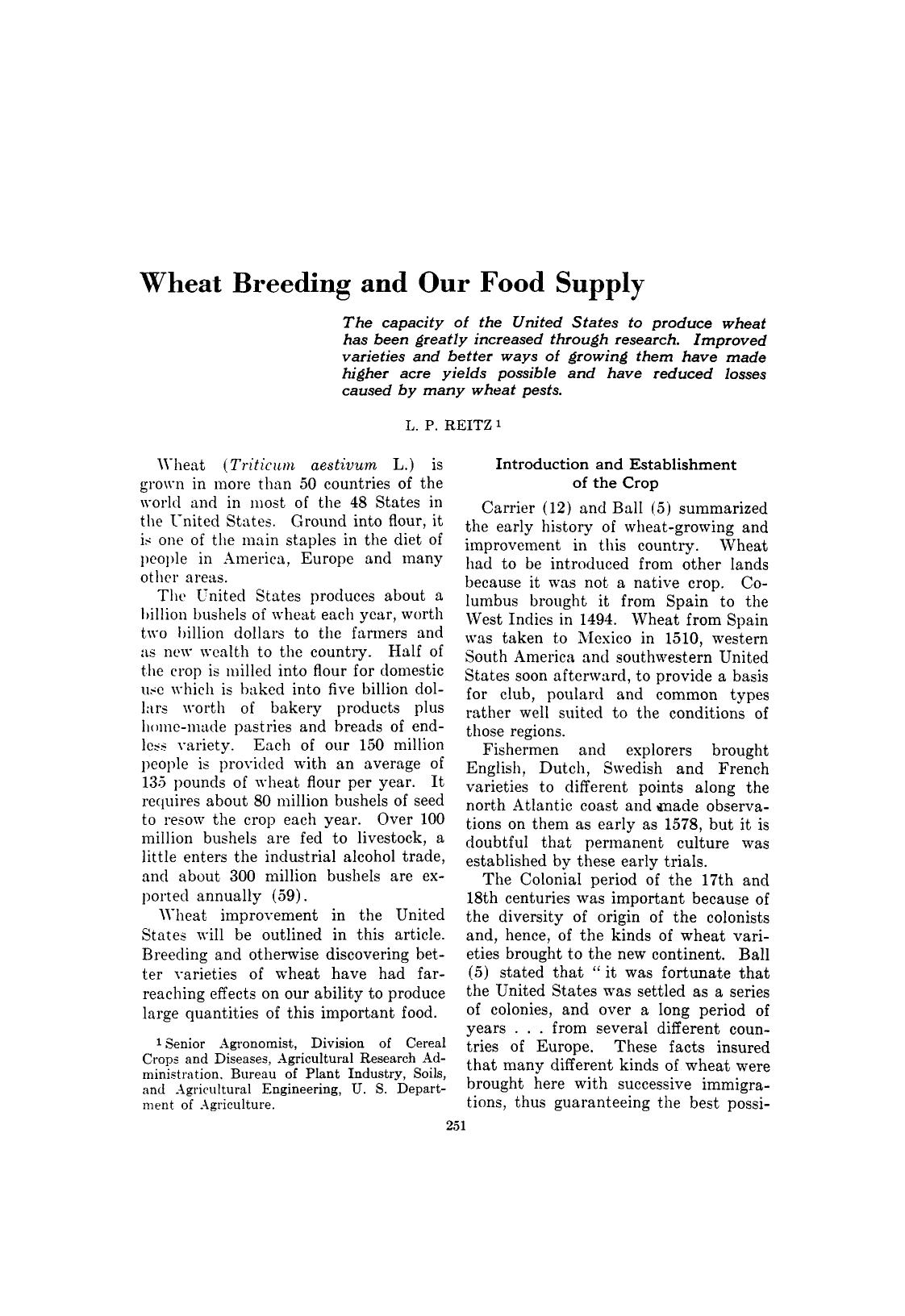 Wheat breeding and our food supply by Unknown