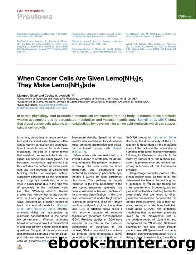 When Cancer Cells Are Given Lemo[NH3]s, They Make Lemo[NH3]ade by Mengrou Shan & Costas A. Lyssiotis