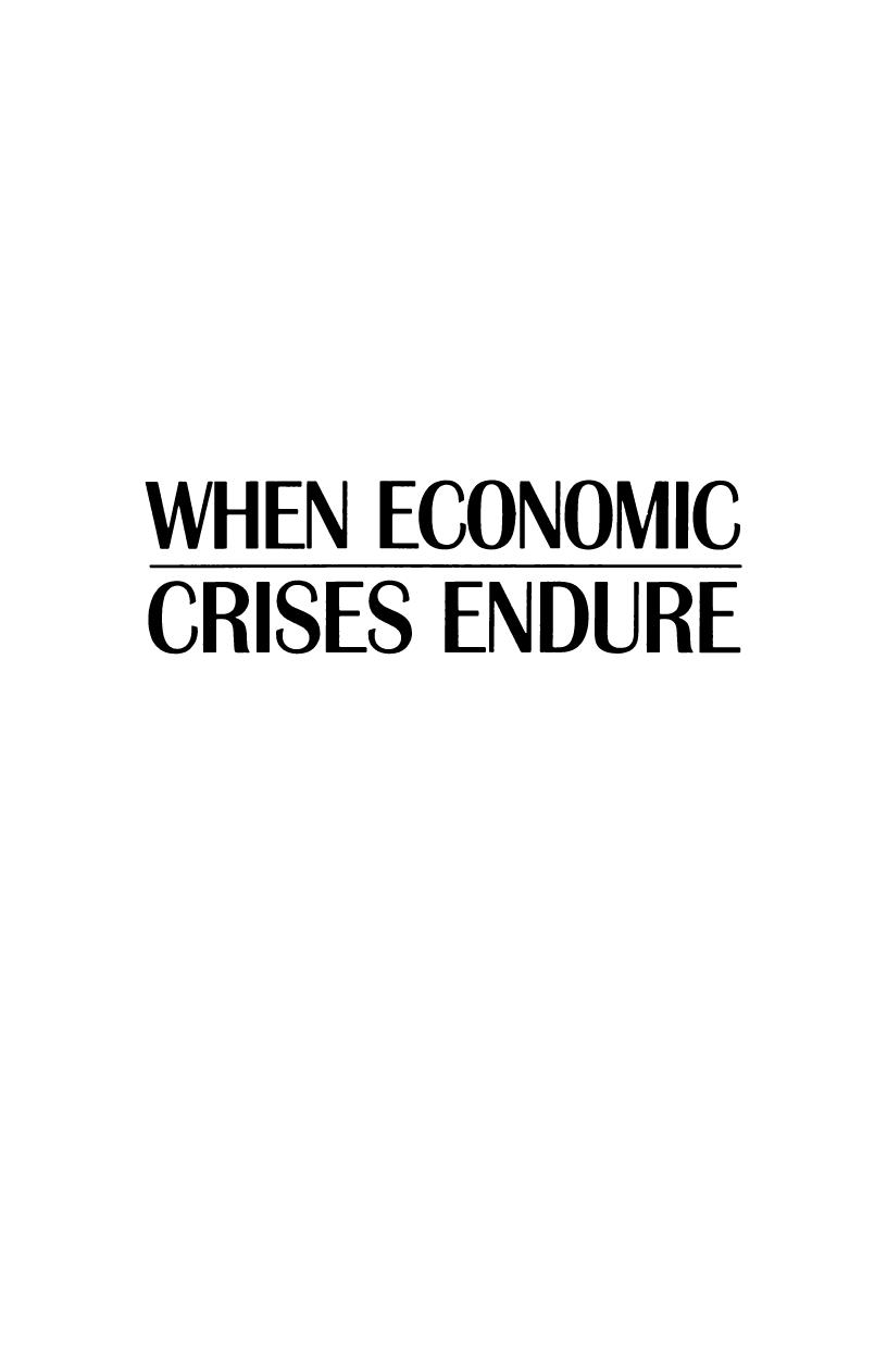 When Economic Crises Endure by Jacques Mazier Maurice Baslé Jean-François Vidal