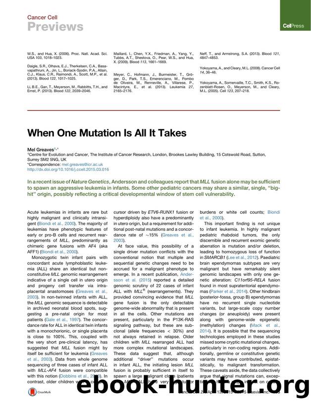 When One Mutation Is All It Takes by Mel Greaves