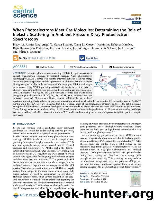 When Photoelectrons Meet Gas Molecules: Determining the Role of Inelastic Scattering in Ambient Pressure Xâray Photoelectron Spectroscopy by unknow