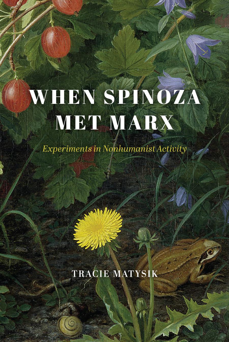 When Spinoza Met Marx: Experiments in Nonhumanist Activity by Tracie Matysik