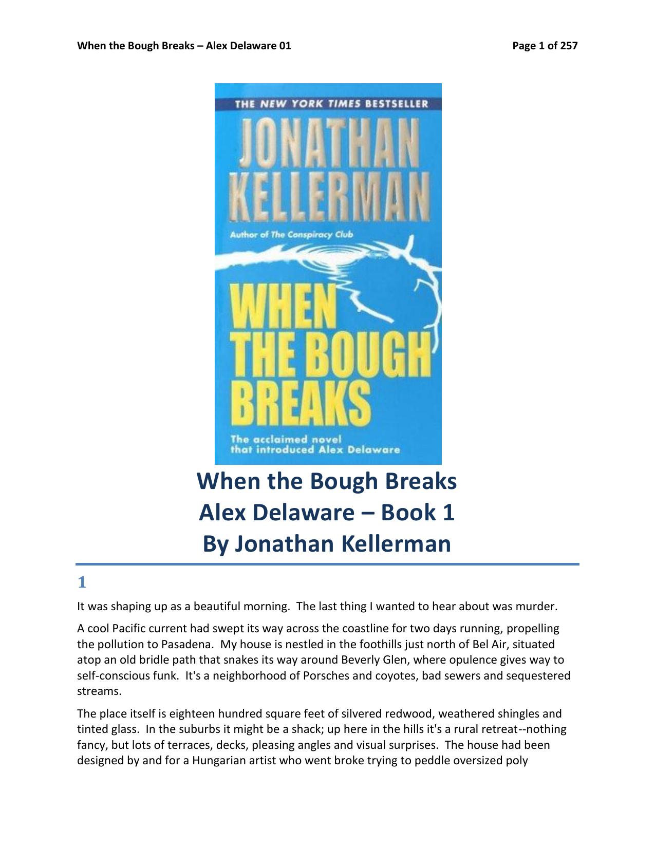 When The Bough Breaks by Jonathan Kellerman