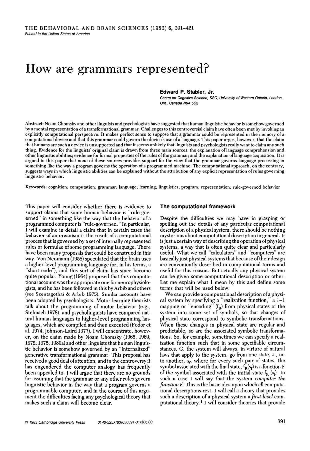 When do representations explain? by Daniel C. Dennett