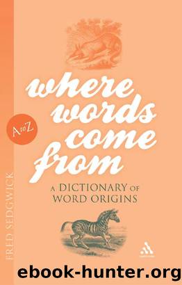 Where Words Come From : A Dictionary of Word Origins by Fred Sedgwick