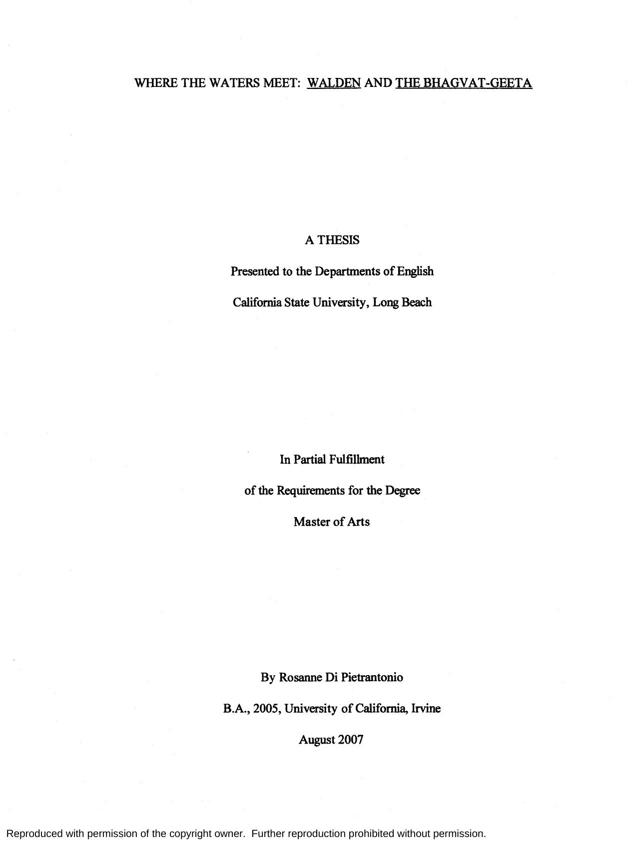 Where the Waters Meet: Walden and the Bhagvat geeta by Rosanne Di Pietrantonio