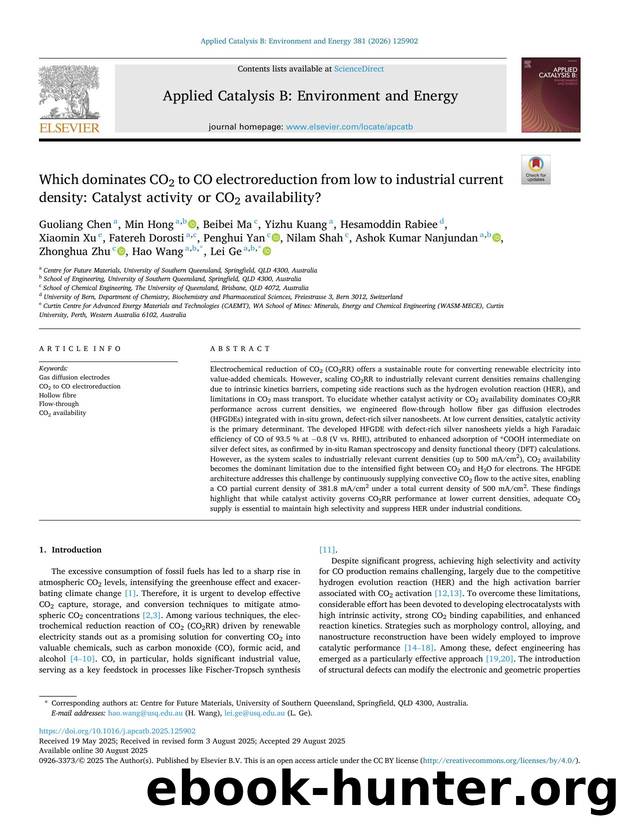 Which dominates CO2 to CO electroreduction from low to industrial current density: Catalyst activity or CO2 availability? by unknow