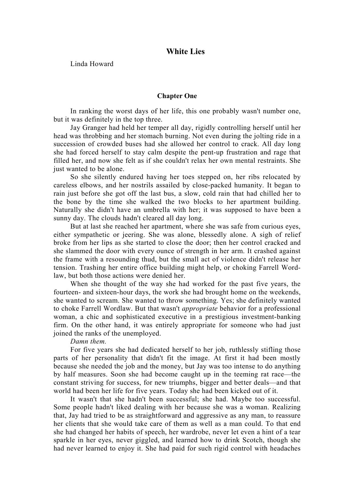 White Lies by Linda Howard