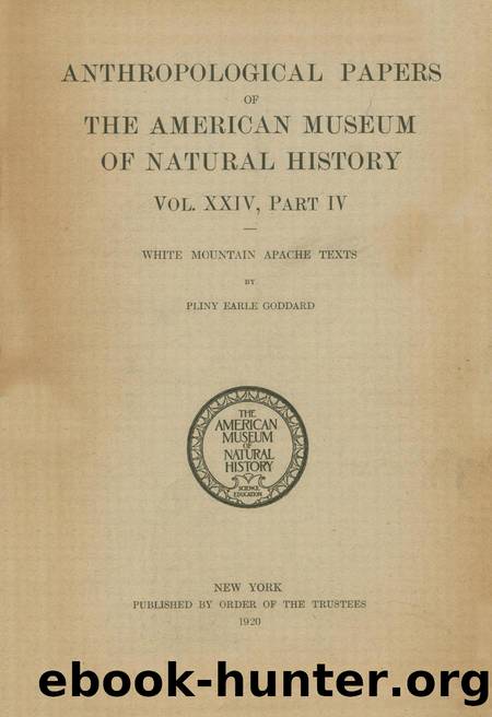 White Mountain Apache Texts by Unknown