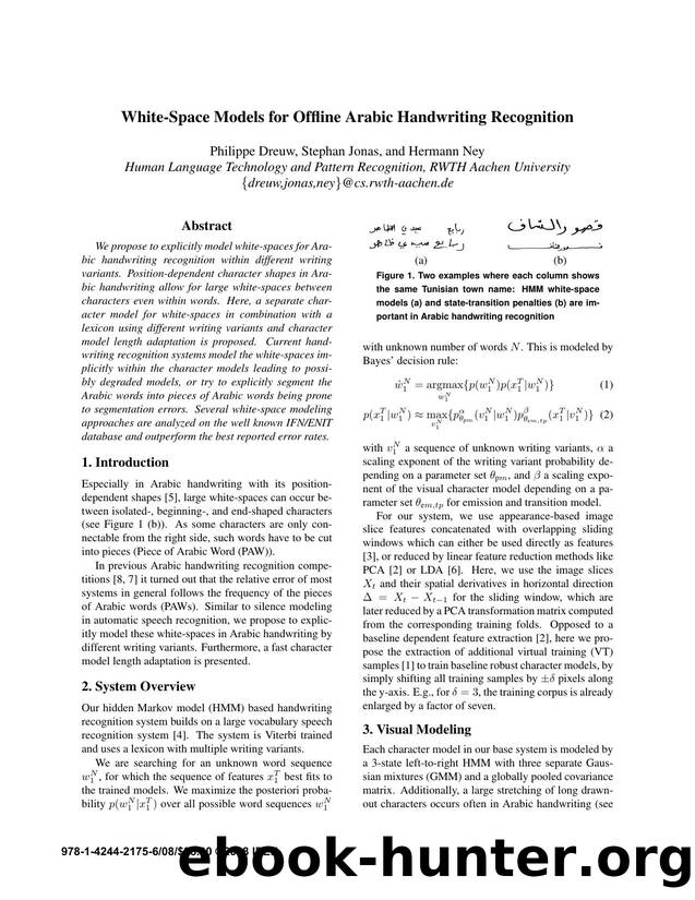 White-Space Models for Offline Arabic Handwriting Recognition by 