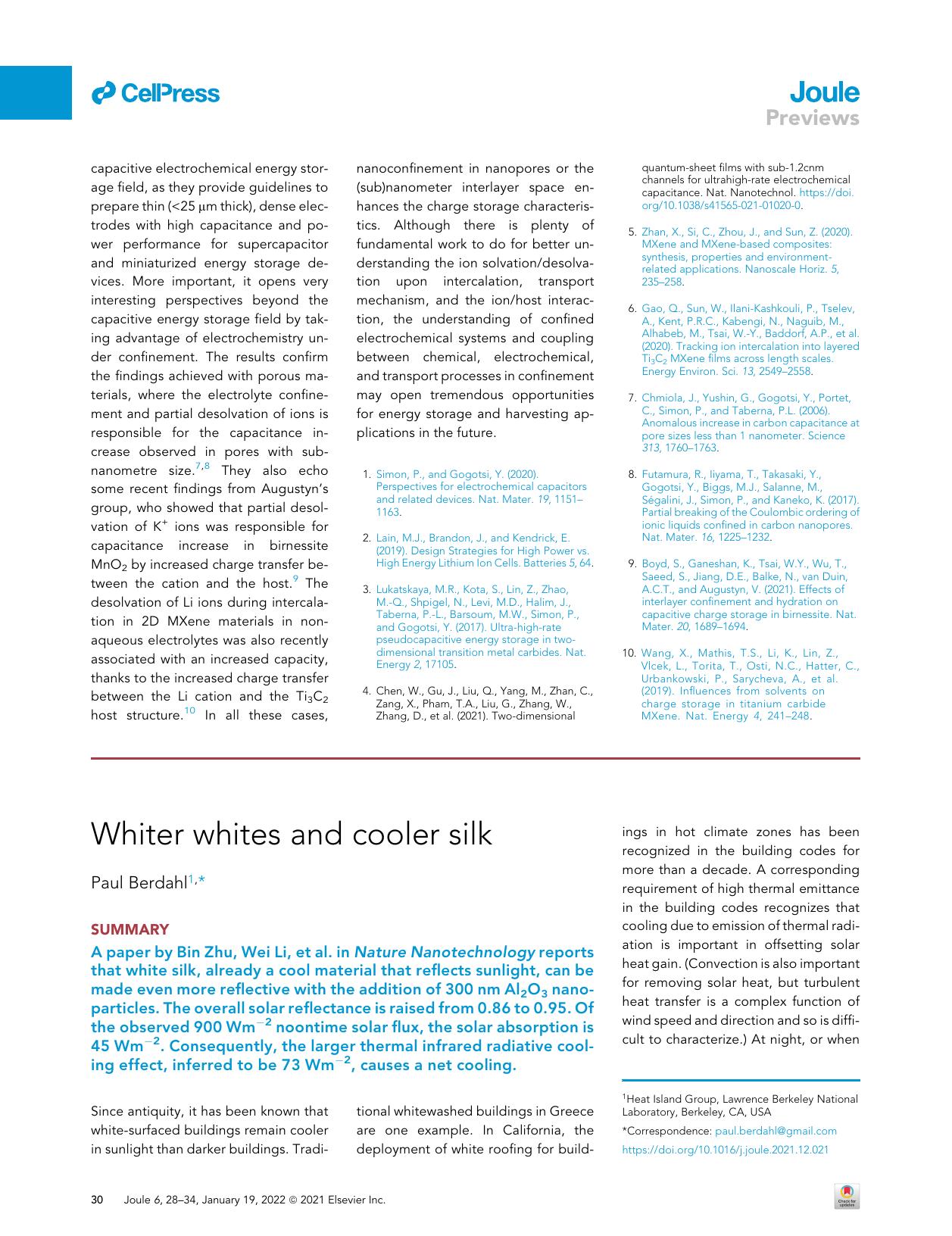 Whiter whites and cooler silk by Paul Berdahl