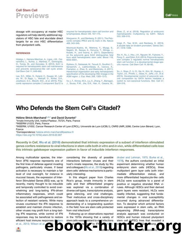 Who Defends the Stem Cell's Citadel? by Hélène Strick-Marchand & David Durantel