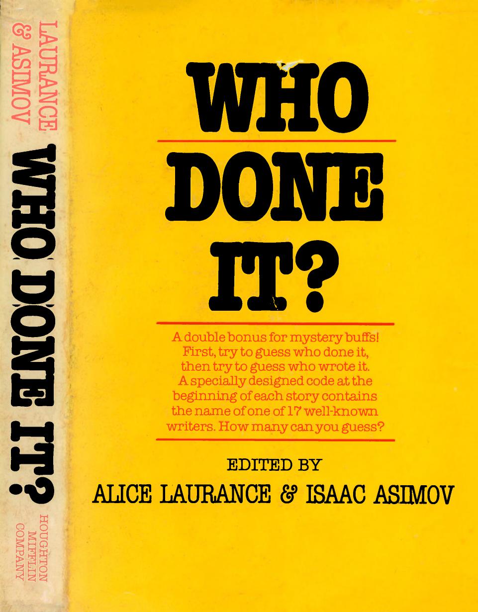Who Done It [1980] by Alice Laurance and Isaac Asimov (Ed)