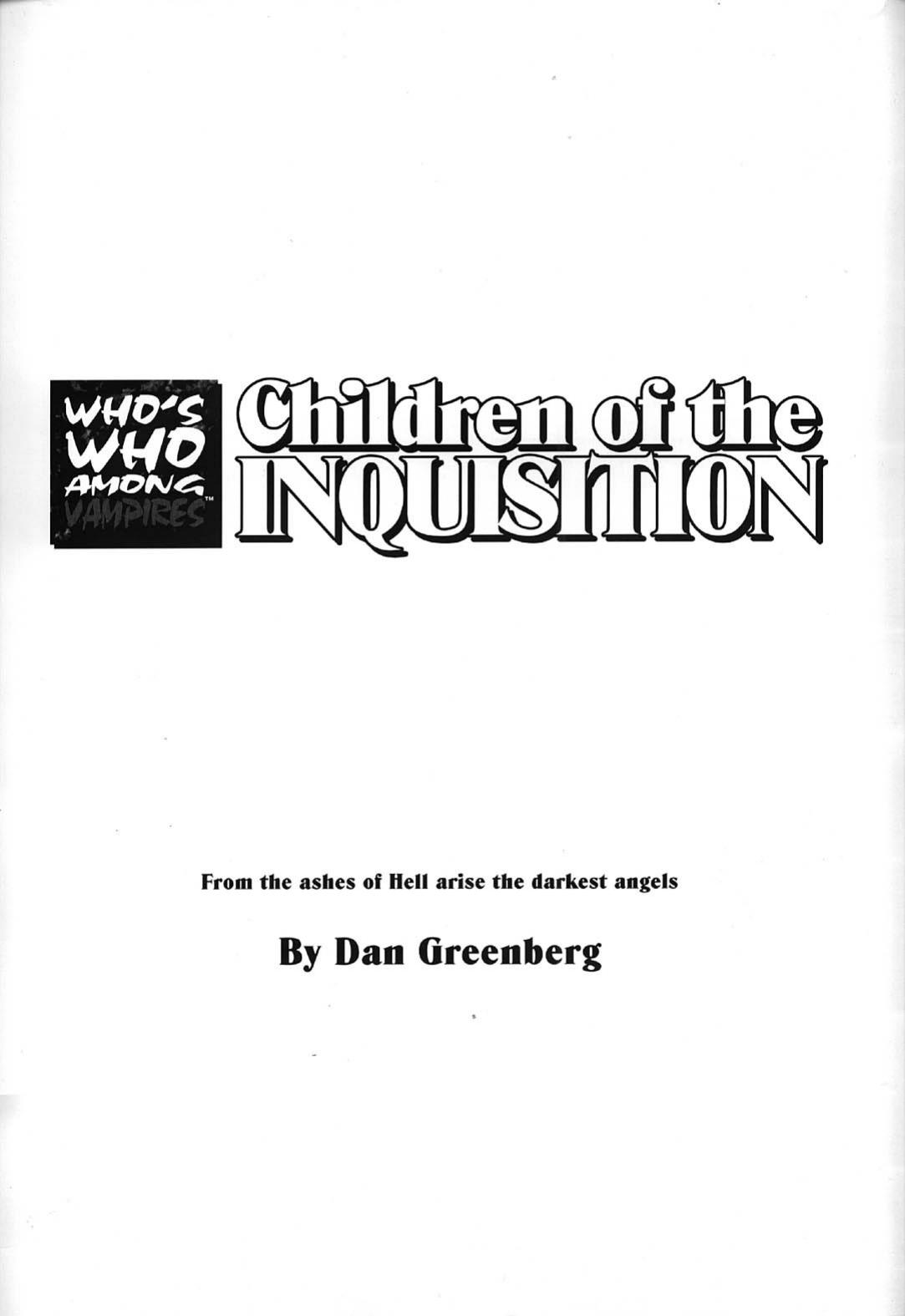 Who's Who Among Vampires - Children of the Inquisition by White Wolf